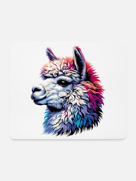 Alpaka - Mousepad (Querformat) - Weiß