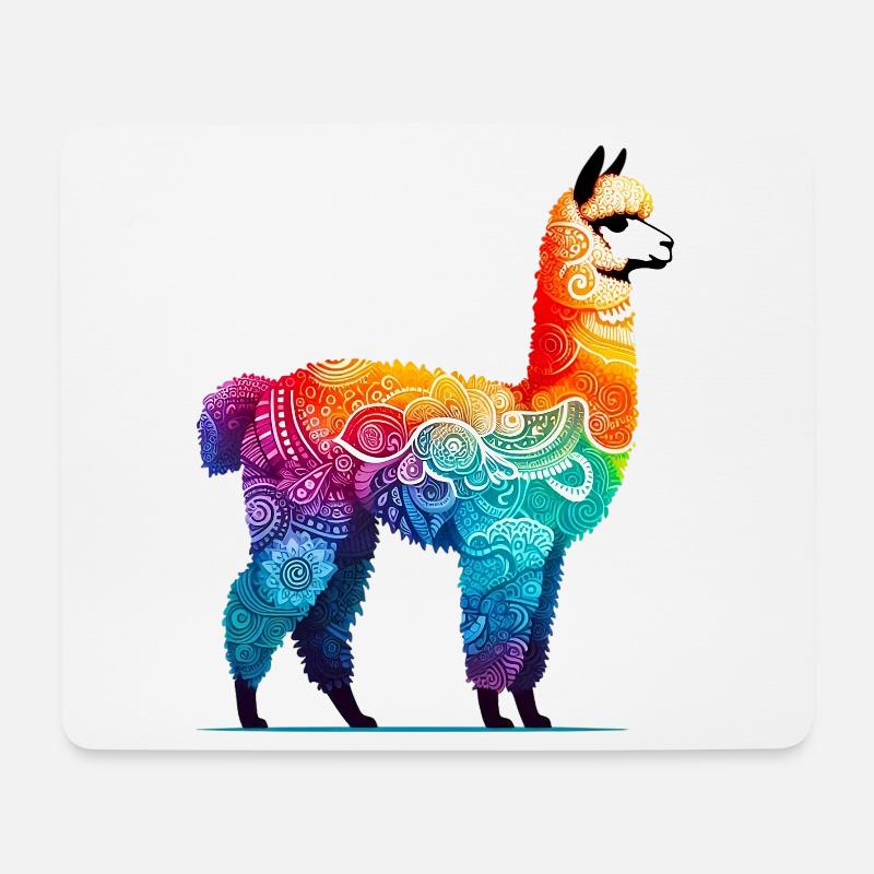 Alpaka - Mousepad (Querformat) - Weiß