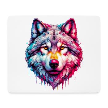 Loup - Tapis de souris (format paysage) - blanc - Devant