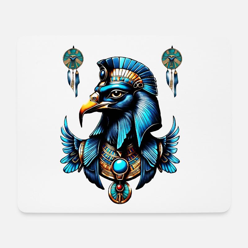 Horus, der ägyptische Falkengott. - Mousepad (Querformat) - Weiß