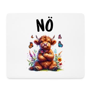 Highland Cow Saying Nope for Boys and Girls - Mouse Pad (horizontal) - white - Front