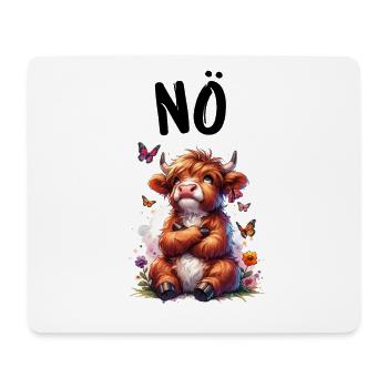 Highlander Cow Saying Nope for Boys and Girls - Mouse Pad (horizontal) - white - Front