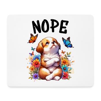 Dog Funny Saying Nope for Dog Lovers - Mouse Pad (horizontal) - white - Front