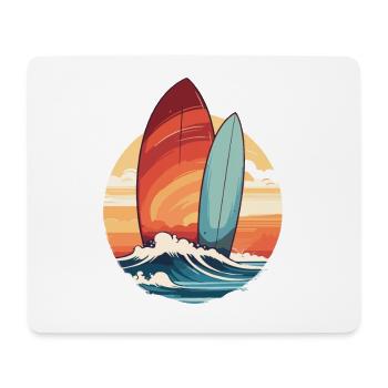 Planche de surf - Tapis de souris (format paysage) - blanc - Devant