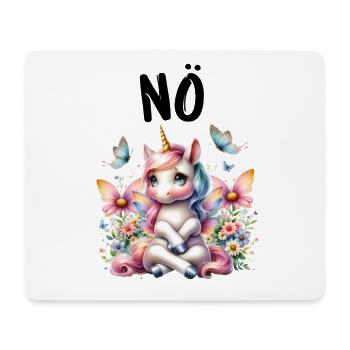 Einhorn Spruch Nö Junge und Mädchen Fabelwesen - Mousepad (Querformat) - Weiß - Vorne