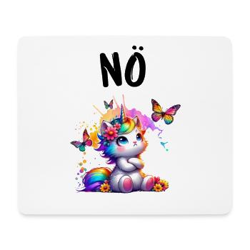 Unicorn Saying Nope Boy and Girl Mythical Creature - Mouse Pad (horizontal) - white - Front