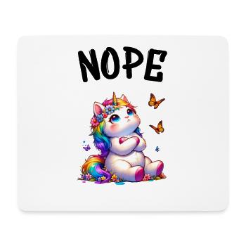 Unicorn Saying Nope Boy and Girl Mythical Creature - Mouse Pad (horizontal) - white - Front