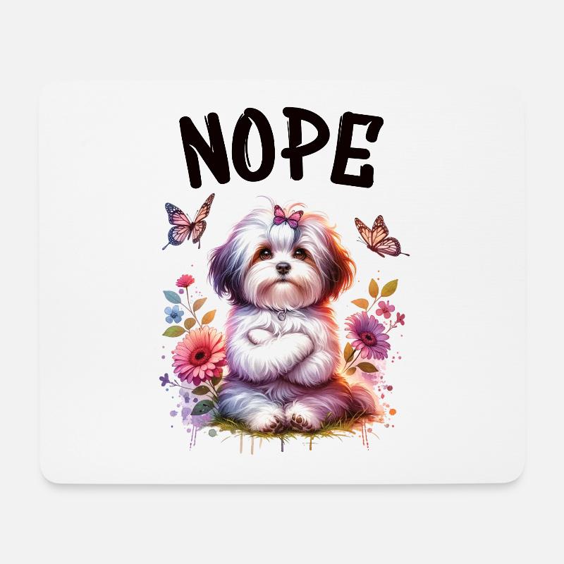 Havanese Lustiger Spruch Nope für Hundeliebhaber - Mousepad (Querformat) - Weiß