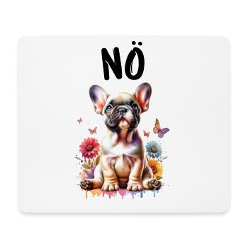 Bouledogue français disant non, amoureux des chiens - Tapis de souris (format paysage) - blanc - Devant