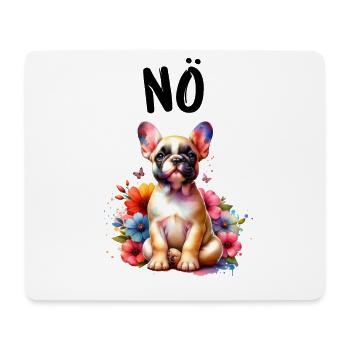Bouledogue français disant non, amoureux des chiens - Tapis de souris (format paysage) - blanc - Devant
