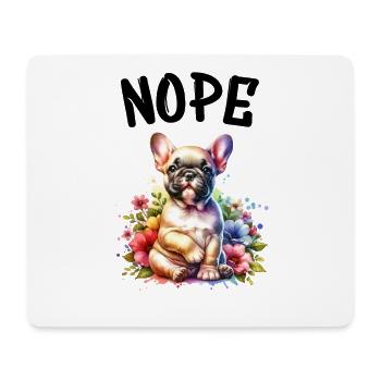 Bouledogue français disant non, amoureux des chiens - Tapis de souris (format paysage) - blanc - Devant