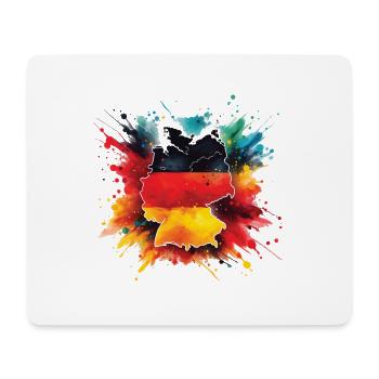 Drapeau Allemagne Drapeau pour les fans de sport - Tapis de souris (format paysage) - blanc - Devant