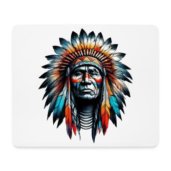 Amérindien Américain - Tapis de souris (format paysage) - blanc - Devant