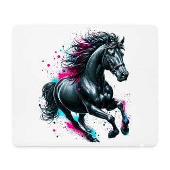 Cheval - Tapis de souris (format paysage) - blanc - Devant