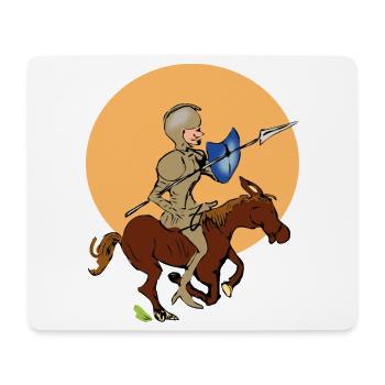 Ritter auf Pferd - Mousepad (Querformat) - Weiß - Vorne