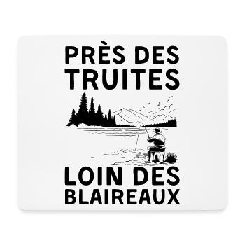 Humour pêche truite - Tapis de souris (format paysage) - blanc - Devant