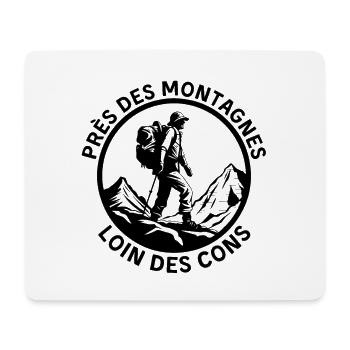 Près des montagnes loin des cons - Tapis de souris (format paysage) - blanc - Devant