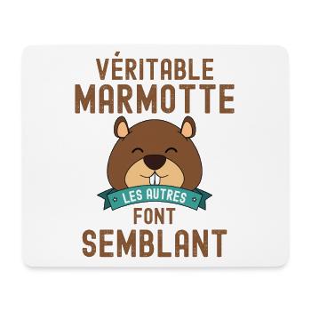 Marmotte forêt randonnée - Tapis de souris (format paysage) - blanc - Devant