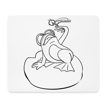 Frog Dragonfly coloring page hand-illustrated - Mouse Pad (horizontal) - white - Front