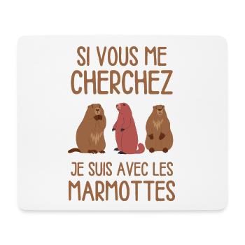 Humour marmotte randonnée nature dormir - Tapis de souris (format paysage) - blanc - Devant