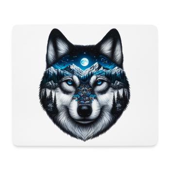 Wolf - Mousepad (Querformat) - Weiß - Vorne