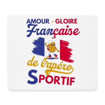 amour gloire française de l apéro sportif - Tapis de souris (format paysage) - blanc - Devant