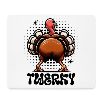 Twerky – Truthahn im Twerk-Modus - Mousepad (Querformat) - Weiß - Vorne