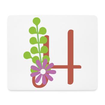 Eleganter Buchstabe 'H' mit Blumen - Mousepad (Querformat) - Weiß - Vorne