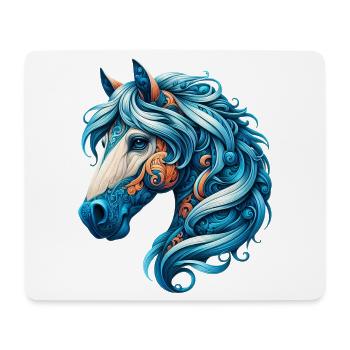 Cheval - Tapis de souris (format paysage) - blanc - Devant