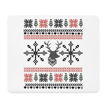 Retro Christmas Pixel Pattern - Mouse Pad (horizontal) - white - Front