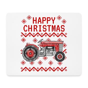 Vintage Tractor Ugly Christmas Farmer Farming - Mouse Pad (horizontal) - white - Front