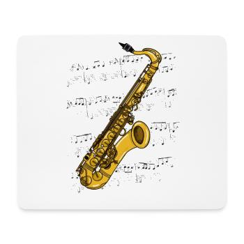 Saxophone Sax Player Saxophonist Jazz Musician - Mouse Pad (horizontal) - white - Front