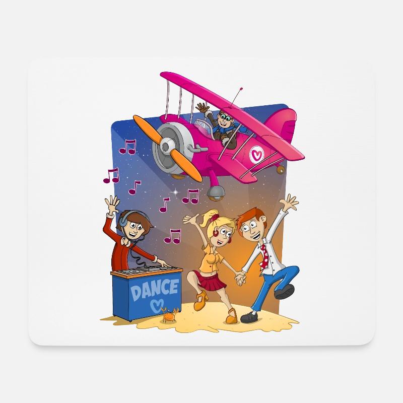 Tanzen, tanzen, tanzen, fröhliches Bild - Mousepad (Querformat) - Weiß