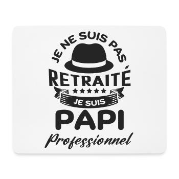 Je suis pas retraité je suis papi pro - Tapis de souris (format paysage) - blanc - Devant