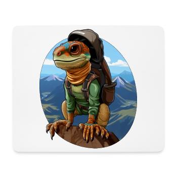 Lizards Mountaineer / Hiking Lizard - Mouse Pad (horizontal) - white - Front