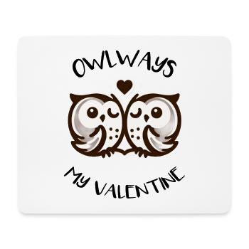 Hiboux mon hibou de la Saint-Valentin - Tapis de souris (format paysage) - blanc - Devant