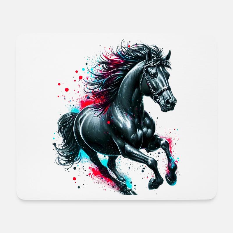 Pferd - Mousepad (Querformat) - Weiß