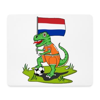 Hollande drapeau dinosaure rex football - Tapis de souris (format paysage) - blanc - Devant