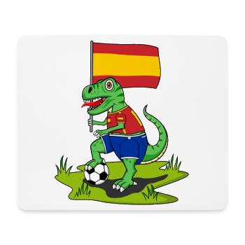 Drapeau de l’Espagne Dinosaure Rex Football - Tapis de souris (format paysage) - blanc - Devant