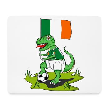 Irland Flagge Dinosaurier Rex Fußball  - Mousepad (Querformat) - Weiß - Vorne