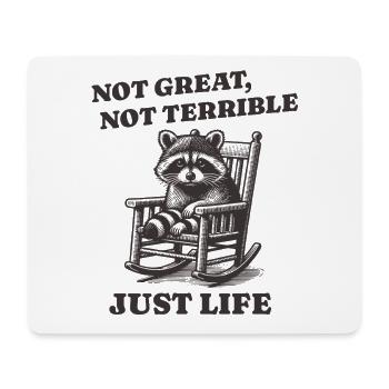 Lustiger Waschbär Spruch – Just Life - Mousepad (Querformat) - Weiß - Vorne