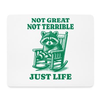 Lustiger Waschbär Spruch – Just Life - Mousepad (Querformat) - Weiß - Vorne
