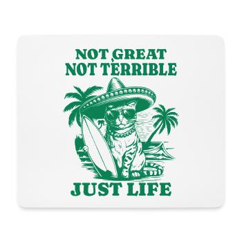 Lustiger Waschbär Spruch – Just Life - Mousepad (Querformat) - Weiß - Vorne