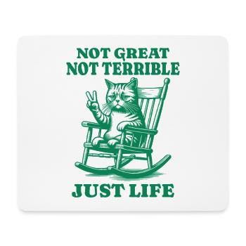 Lustiger Waschbär Spruch – Just Life - Mousepad (Querformat) - Weiß - Vorne