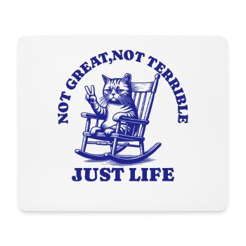 Lustiger Waschbär Spruch – Just Life - Mousepad (Querformat) - Weiß - Vorne