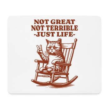 Lustiger Waschbär Spruch – Just Life - Mousepad (Querformat) - Weiß - Vorne