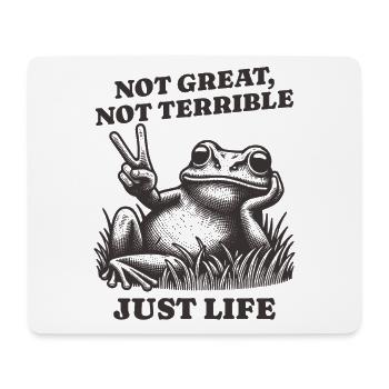 Lustiger Waschbär Spruch – Just Life - Mousepad (Querformat) - Weiß - Vorne