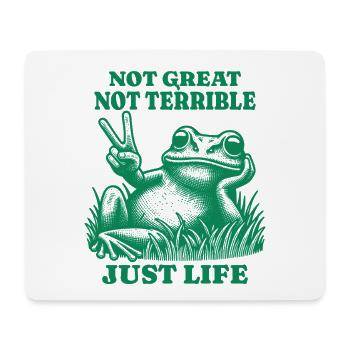Lustiger Waschbär Spruch – Just Life - Mousepad (Querformat) - Weiß - Vorne