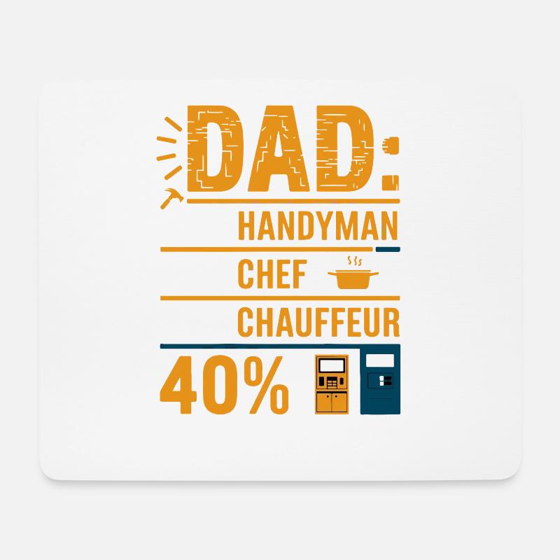Funny Dad’s Job - Father's Day Gift - Mousepad (Querformat) - Weiß
