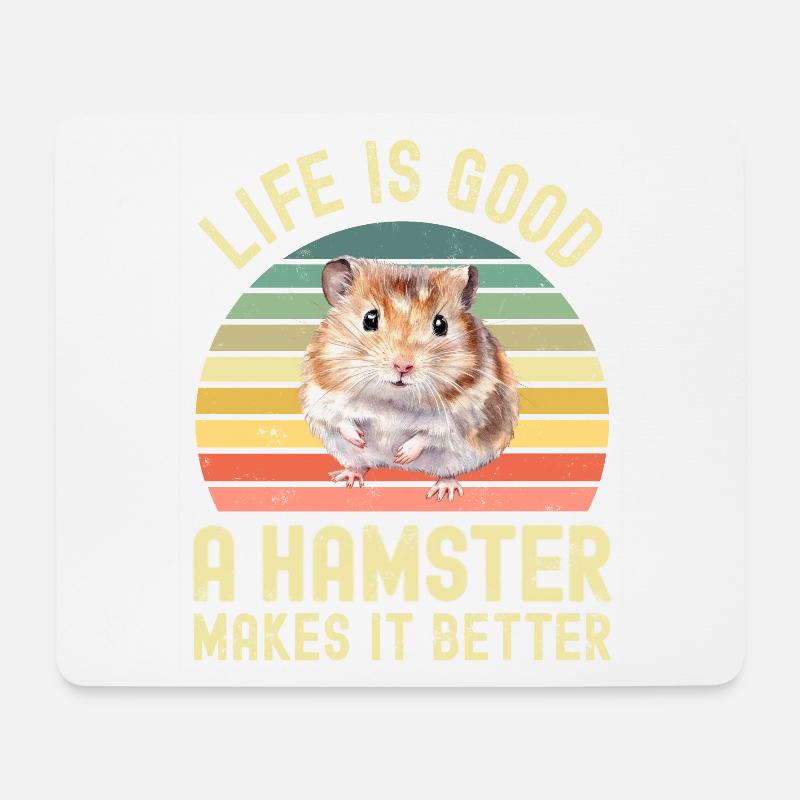 Hamster - Mousepad (Querformat) - Weiß